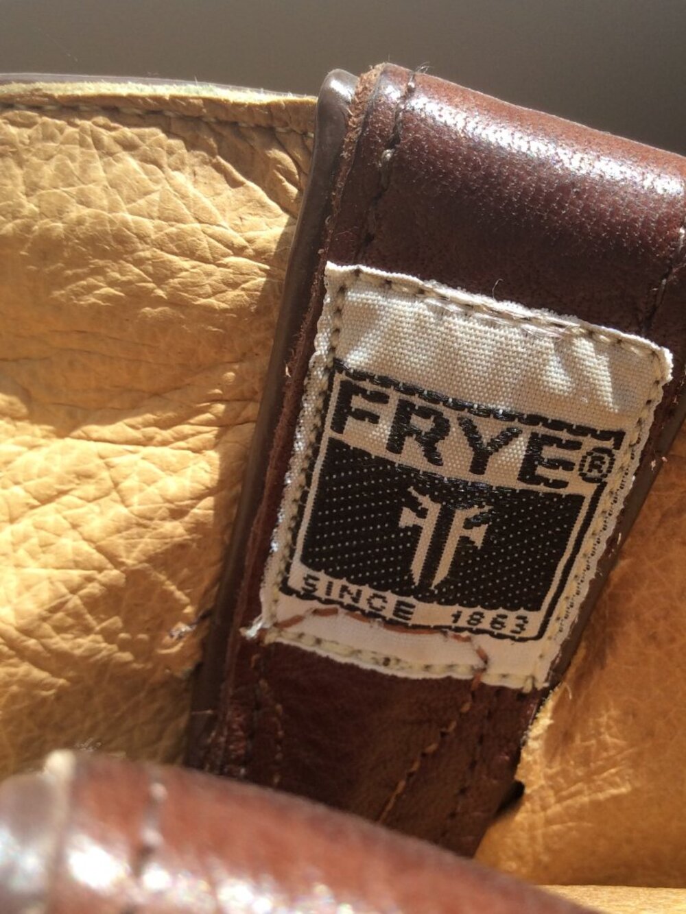 FRYE Women's Distressed Brown Leather Cowboy Ankle Boots, 9B - Picture 7 of 12